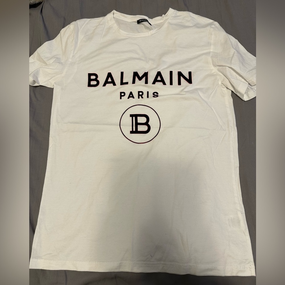 Balmain White Short Sleeve Tee